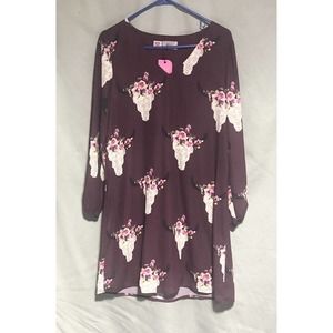 Cow Skulls and Flowers Dress - NWT - Sz X-Small